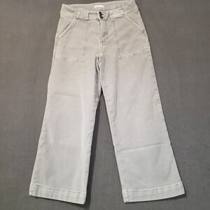 Maurices Wide Leg Pants Womens 10 Reg Grey High Rise Stretch Twill Crop Trousers